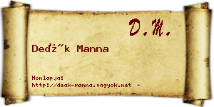 Deák Manna névjegykártya