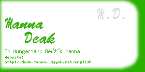 manna deak business card